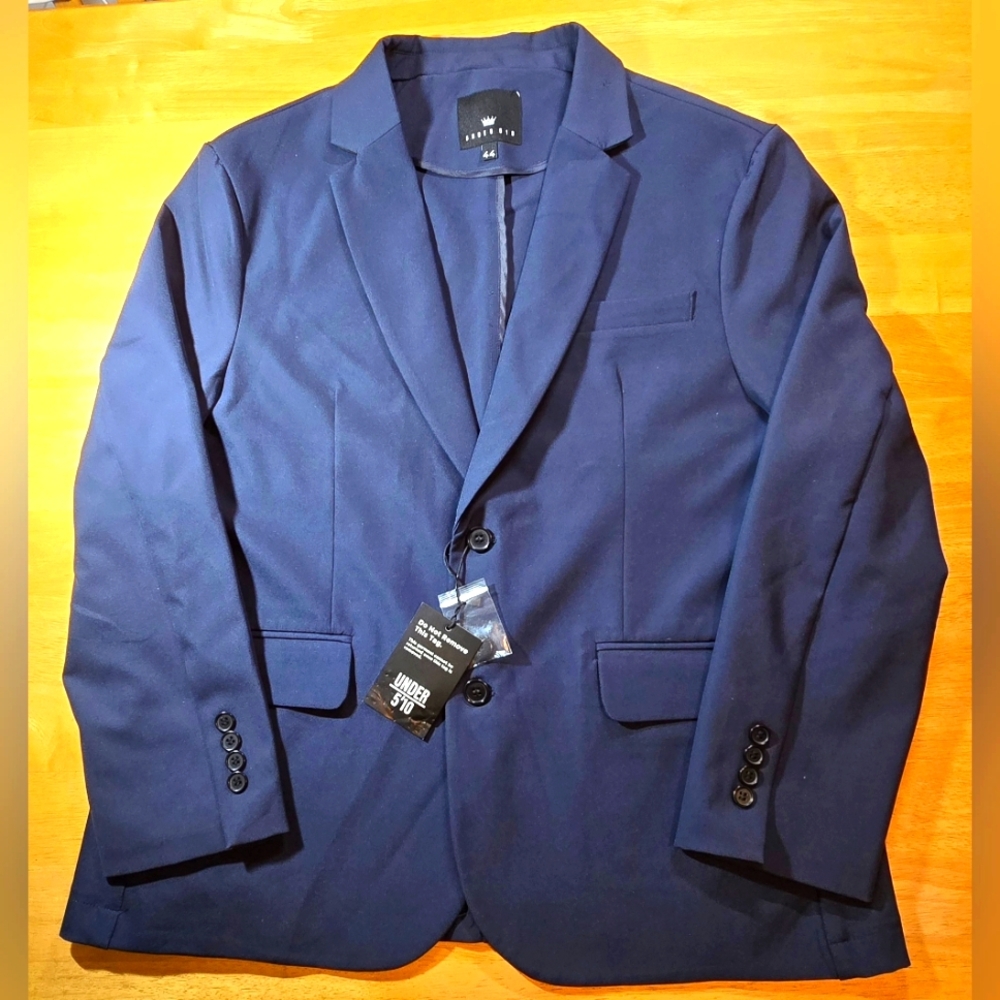 New (NWT) U-510 (Under 5'10") Navy Super Stretch Suit Jacket Size 44